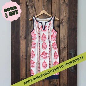 ModCloth Leader Sheath Dress Floral Striped Pattern Size M EUC